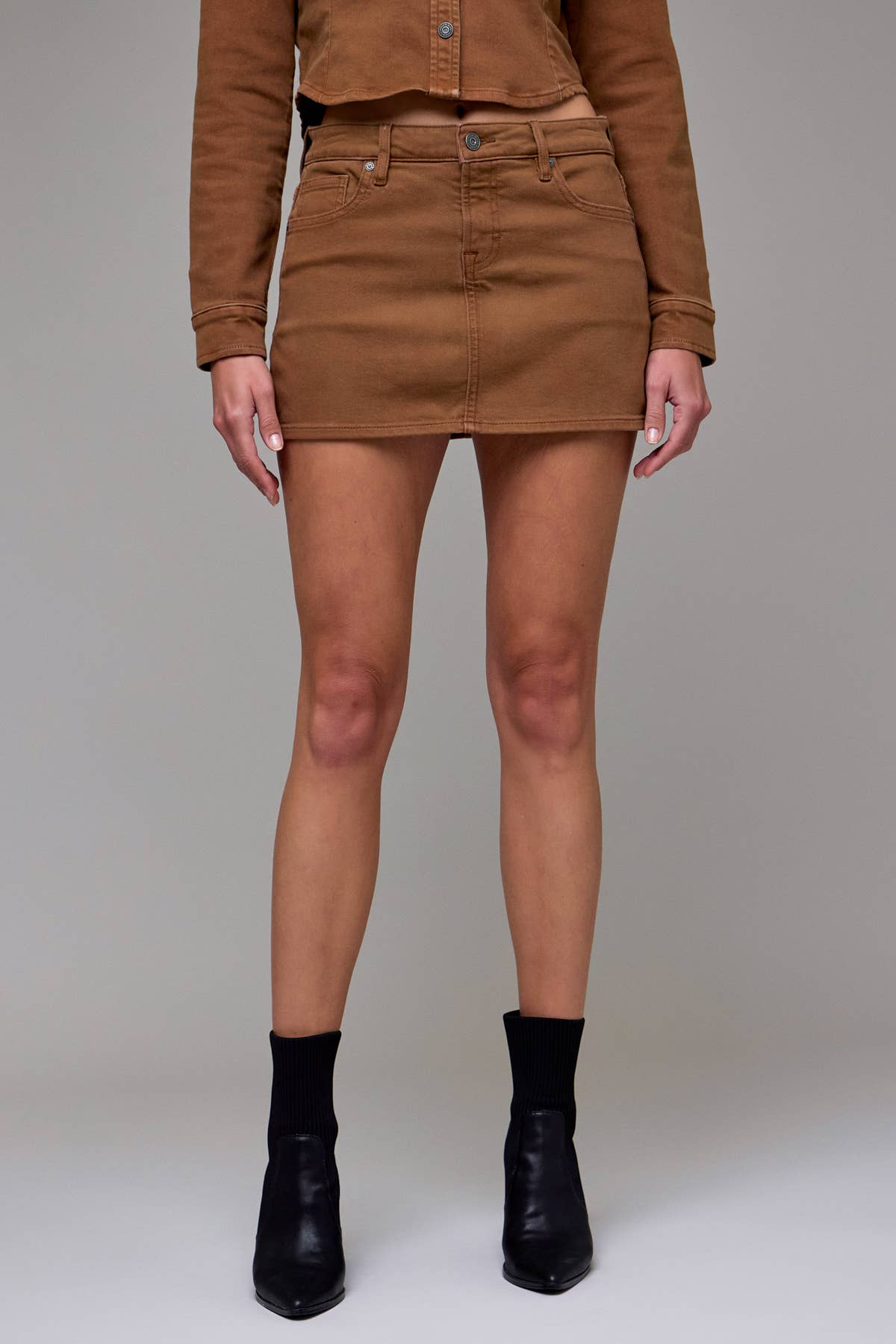 Tawney Wash Micro Mini Stretch Skirt