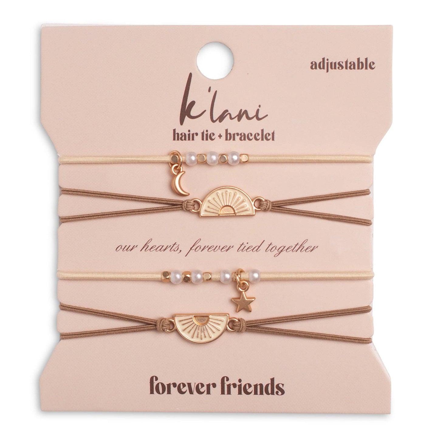 "Forever Friends" Neutral Sun Friendship Hair Tie Bracelets