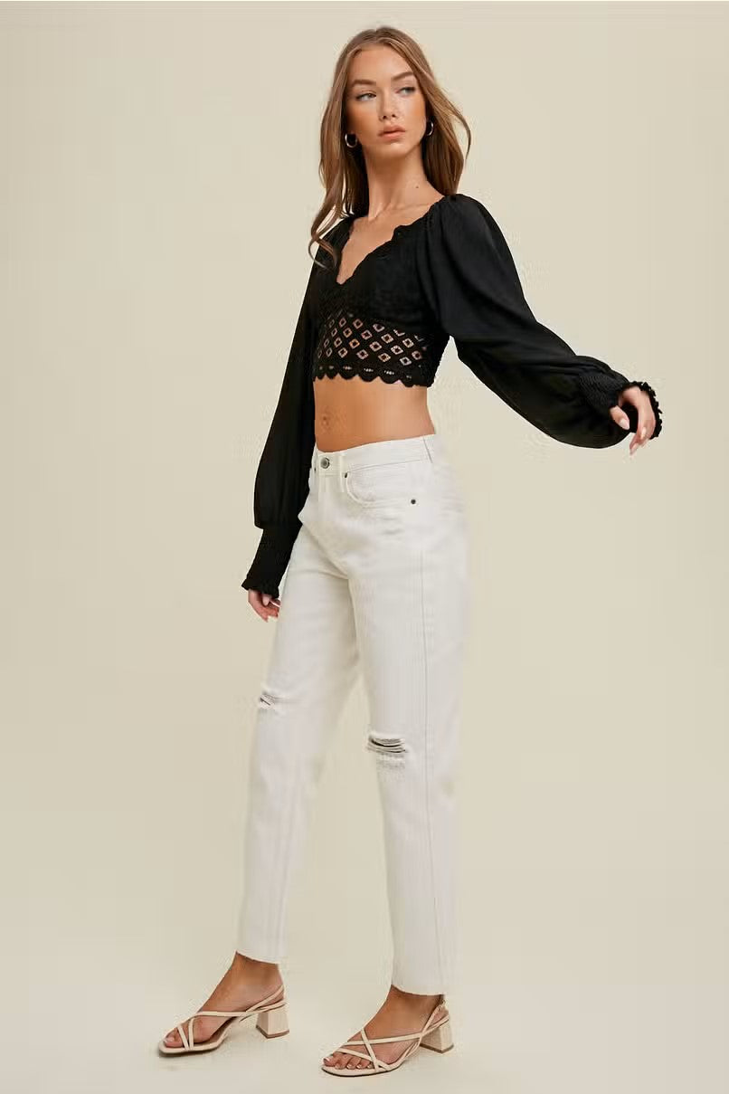 Scalloped Cropped Top