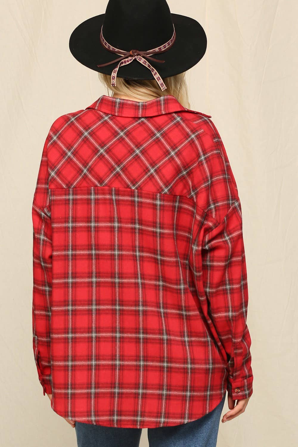 Oversized Plaid Button-Down Shirts