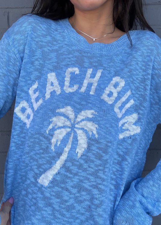 Beach Bum Blue Slub Sweater