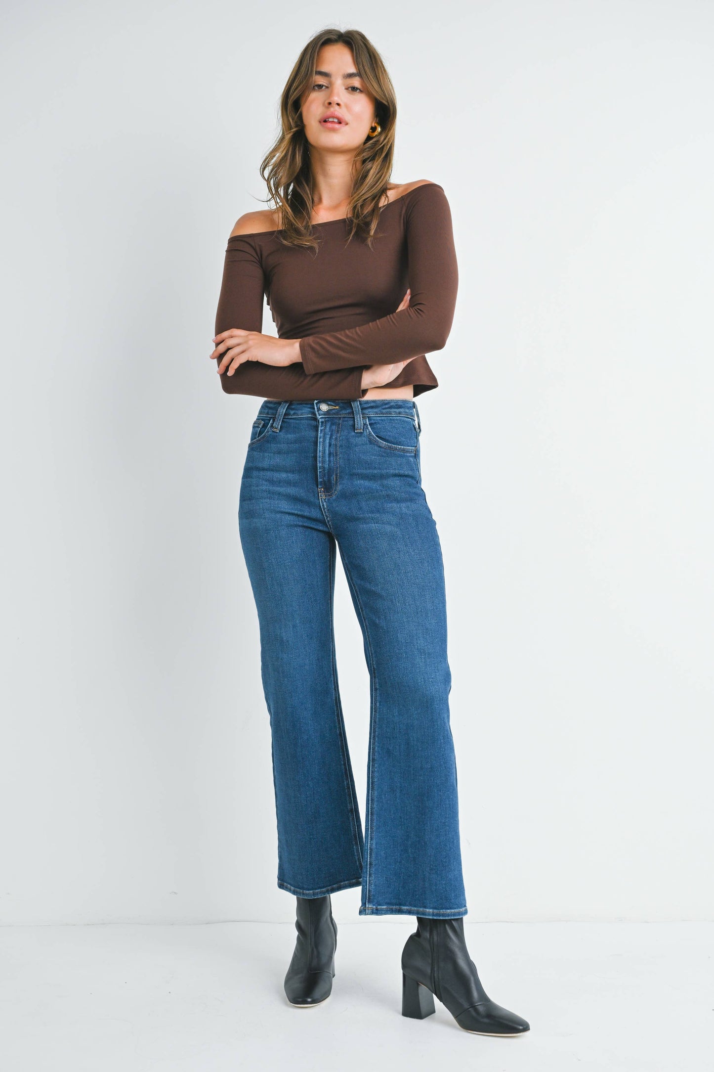 The Classic Dark Wide Leg Denim