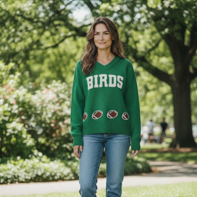 Philadelphia Eagles - Birds Football V-Neck Sweater