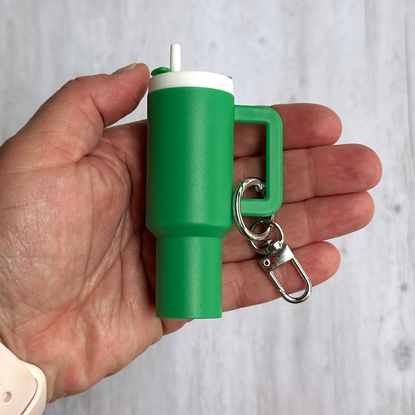 Mini Tumbler Keychain Carry Storage Container Green