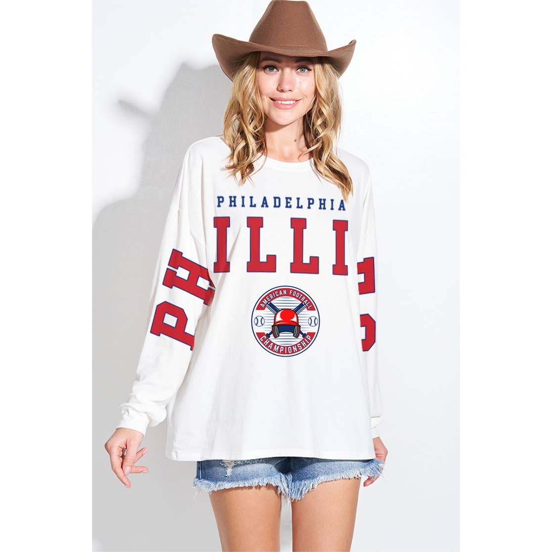 Phillies baseball print oversized Sweatshirt