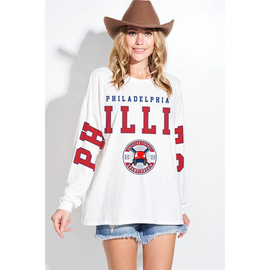 Phillies baseball print oversized Sweatshirt