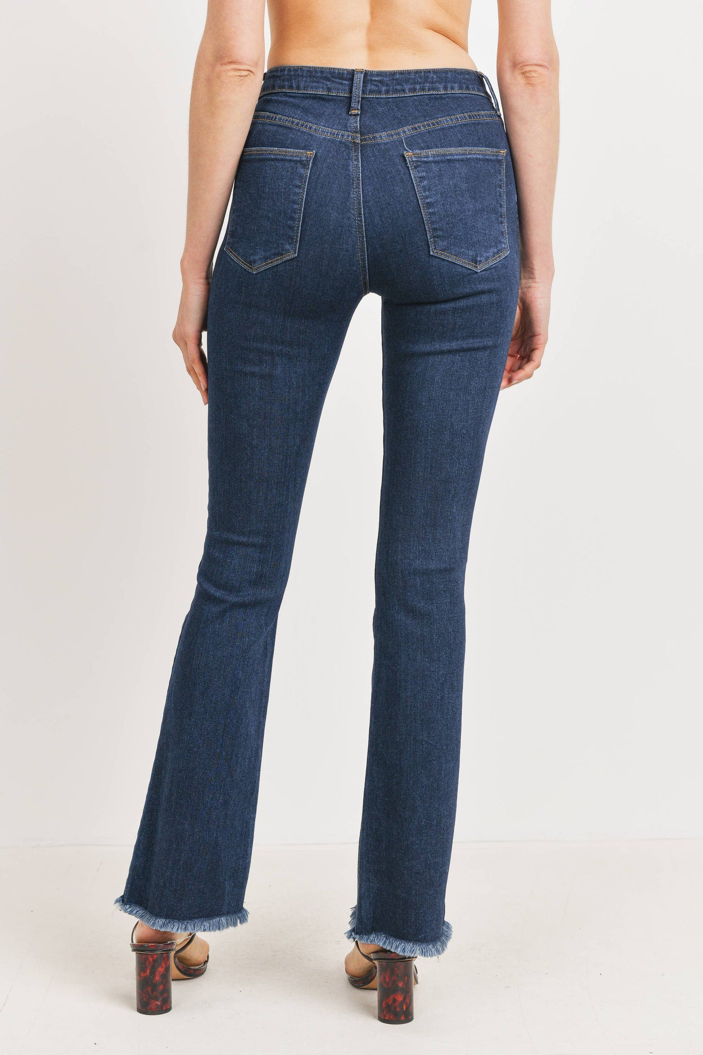 High Rise Frayed Bootcut