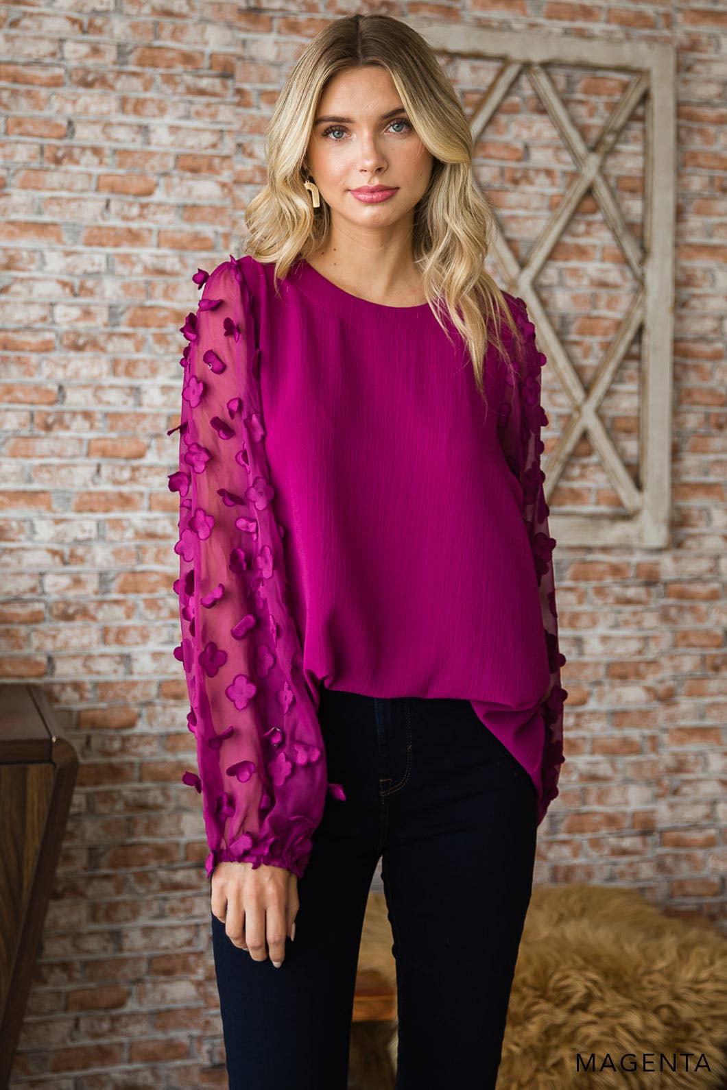 Flower Sleeve Top