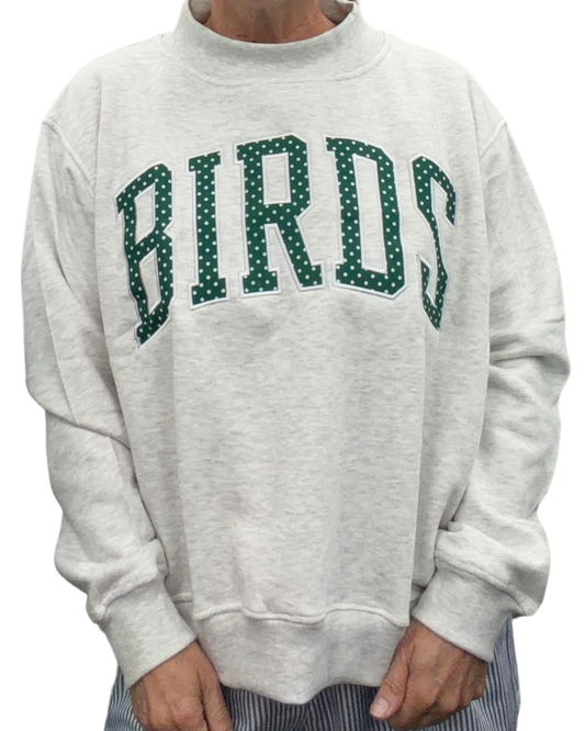 Polka Dot BIRDS Mockneck