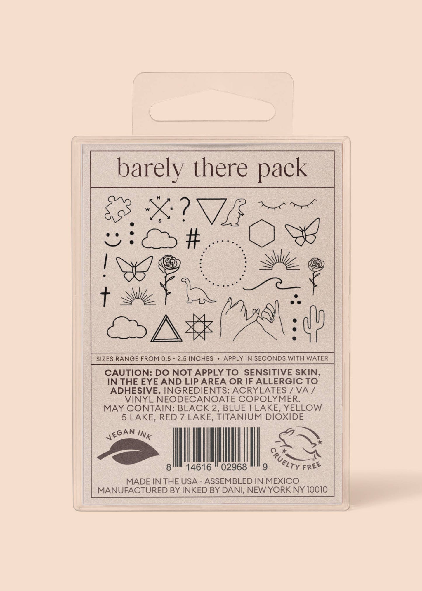 Barely There Temporary Tattoo Pack