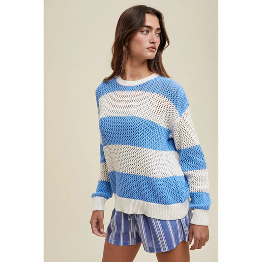 Crochet Multi-Striped Sweater