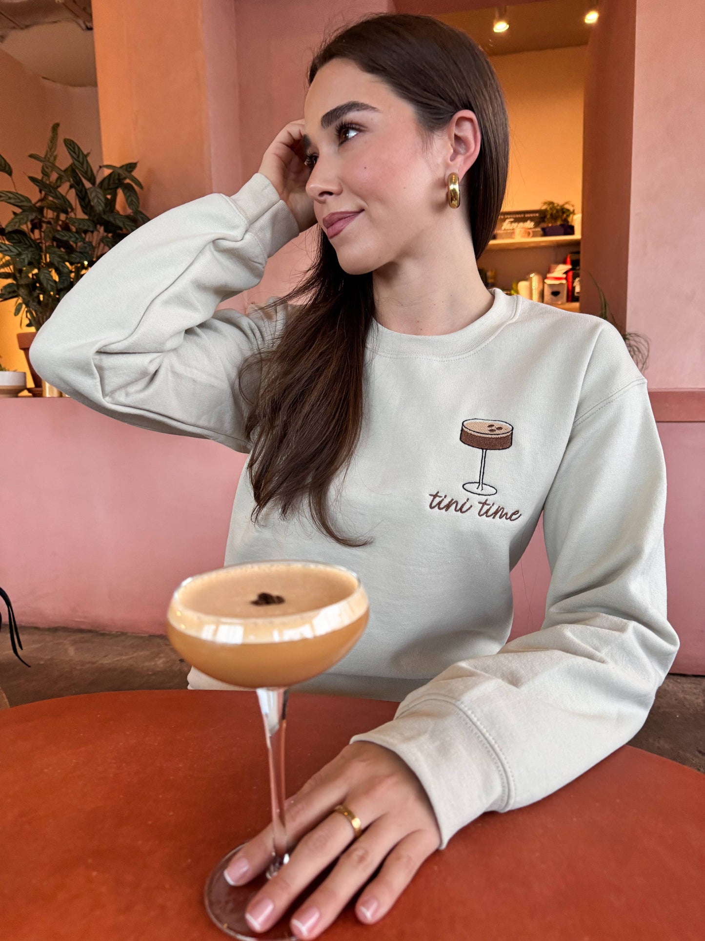 Espresso Martini Three Beans Embroidered Sweatshirt