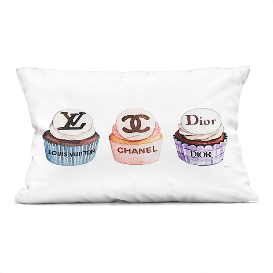 Chic Fashion Cupcake Trio - Decorative Throw Pillow, 14x20