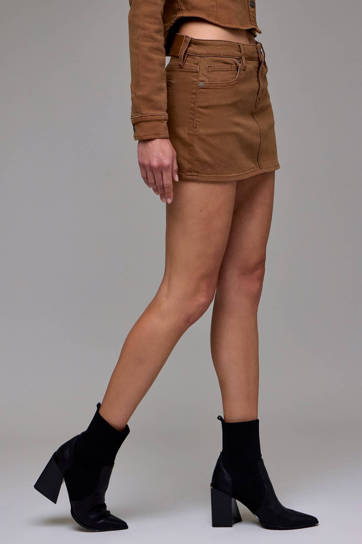 Tawney Wash Micro Mini Stretch Skirt
