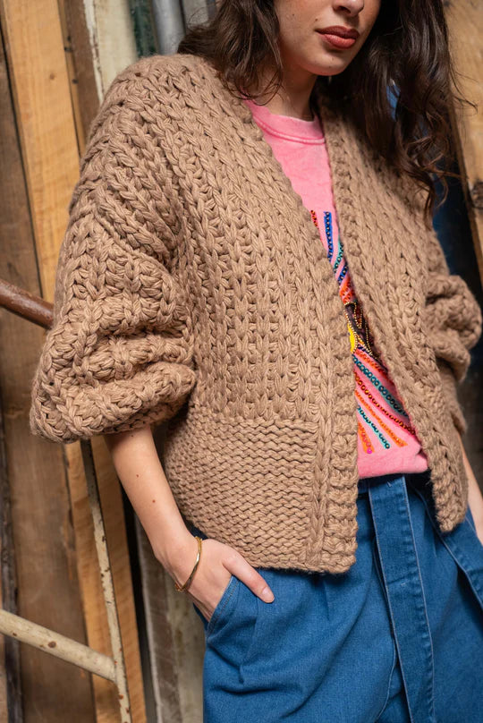 Ruby Cardigan Sweater Taupe