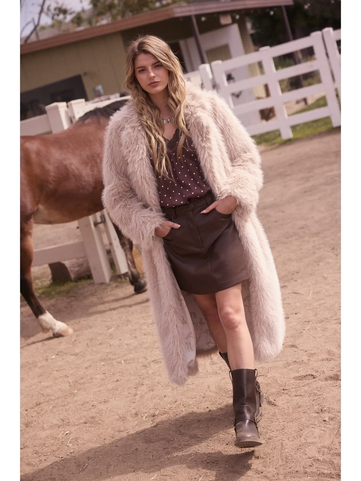 Faux Fur Long Coat