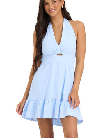 Blue Halter Dress
