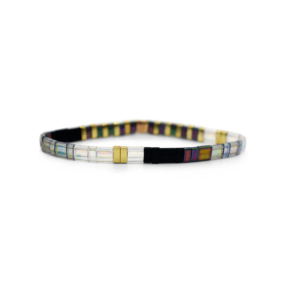 F*CK IT - Morse Code Tila Beaded Bracelet