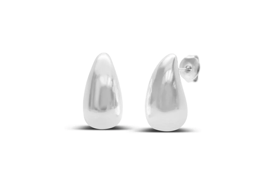 Water Droplet Stud Silver