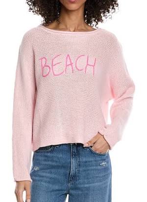 Pink Open Knit Sweater