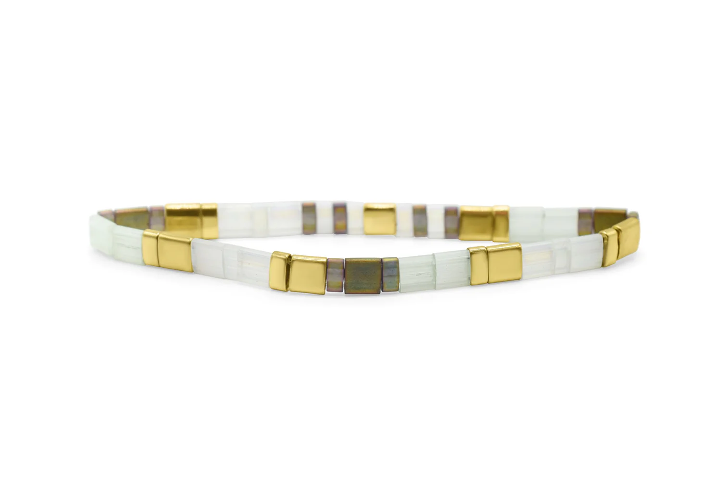 KARMA  - Morse Code Tila Beaded Bracelet