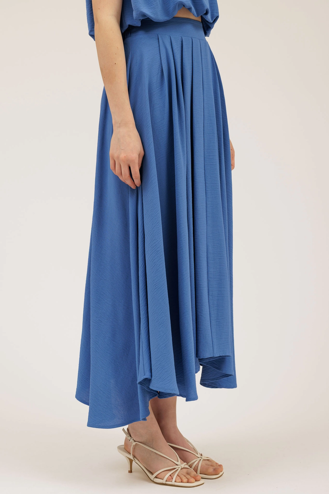 Box Pleated Midi Skirt