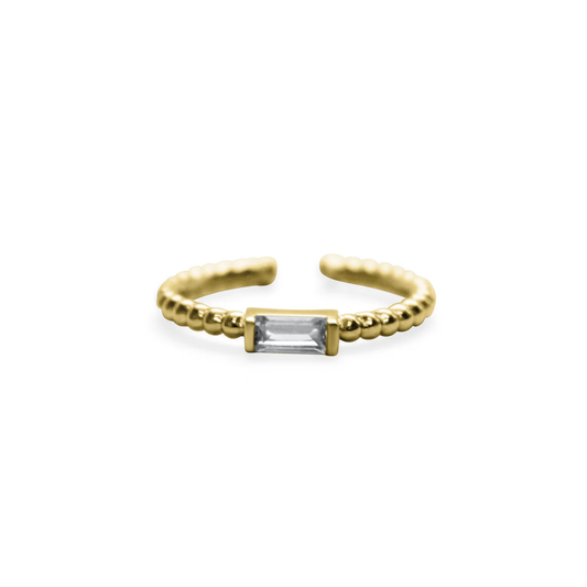 Sideways Baguette Droplet Ring