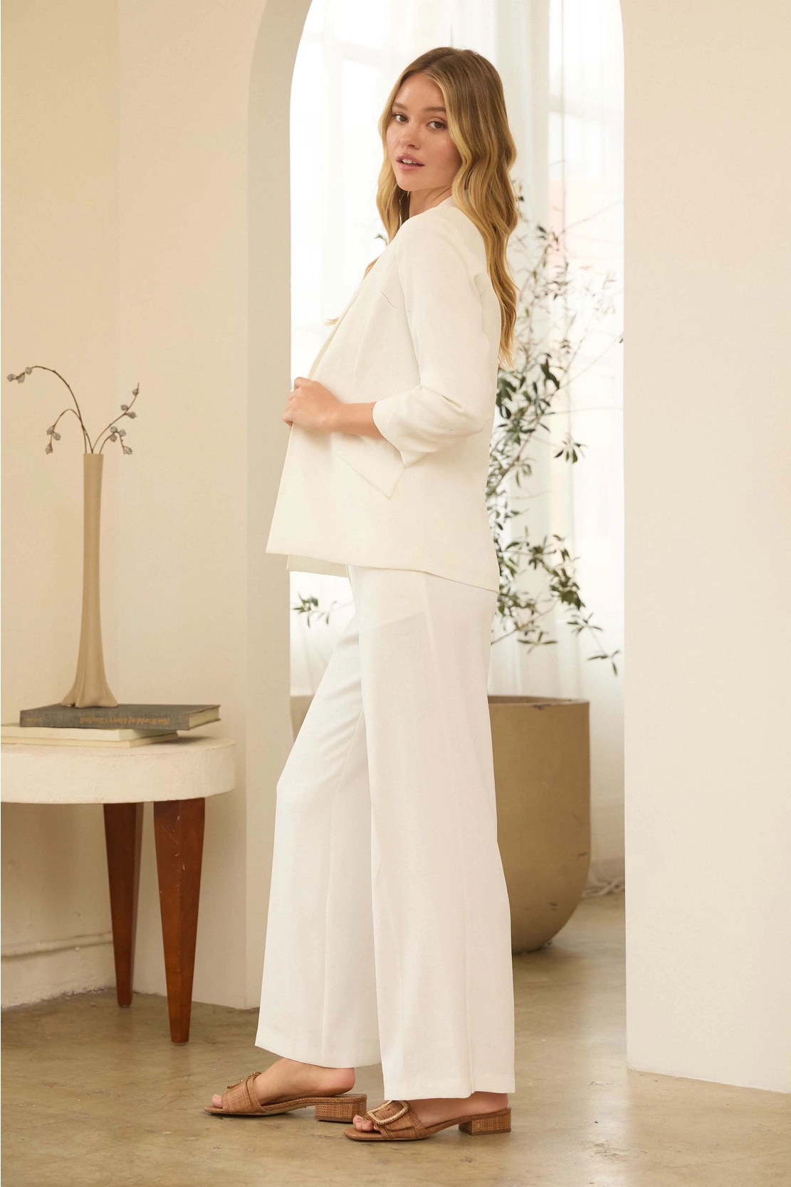 Shirred Sleeve Blazer