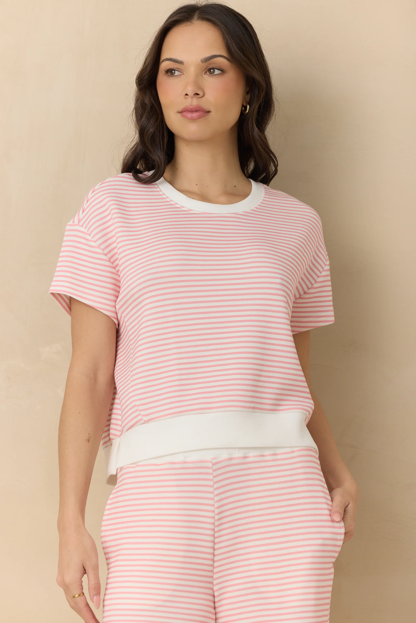 Striped Cloud Fleece Tee