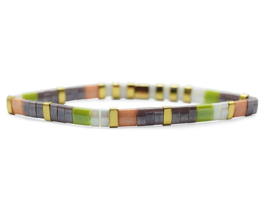 BESTIE - Morse Code Tila Beaded Bracelet