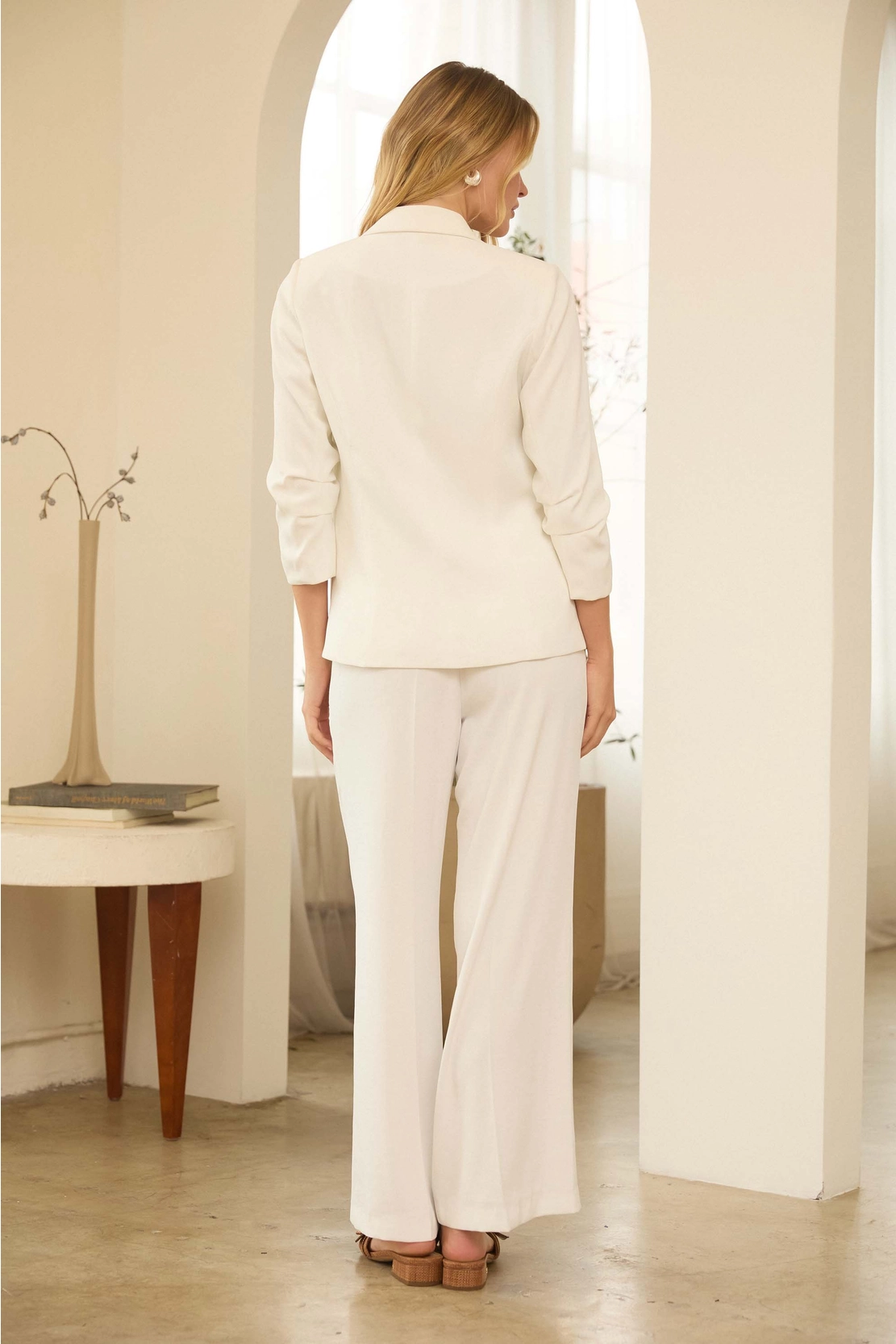 Shirred Sleeve Blazer