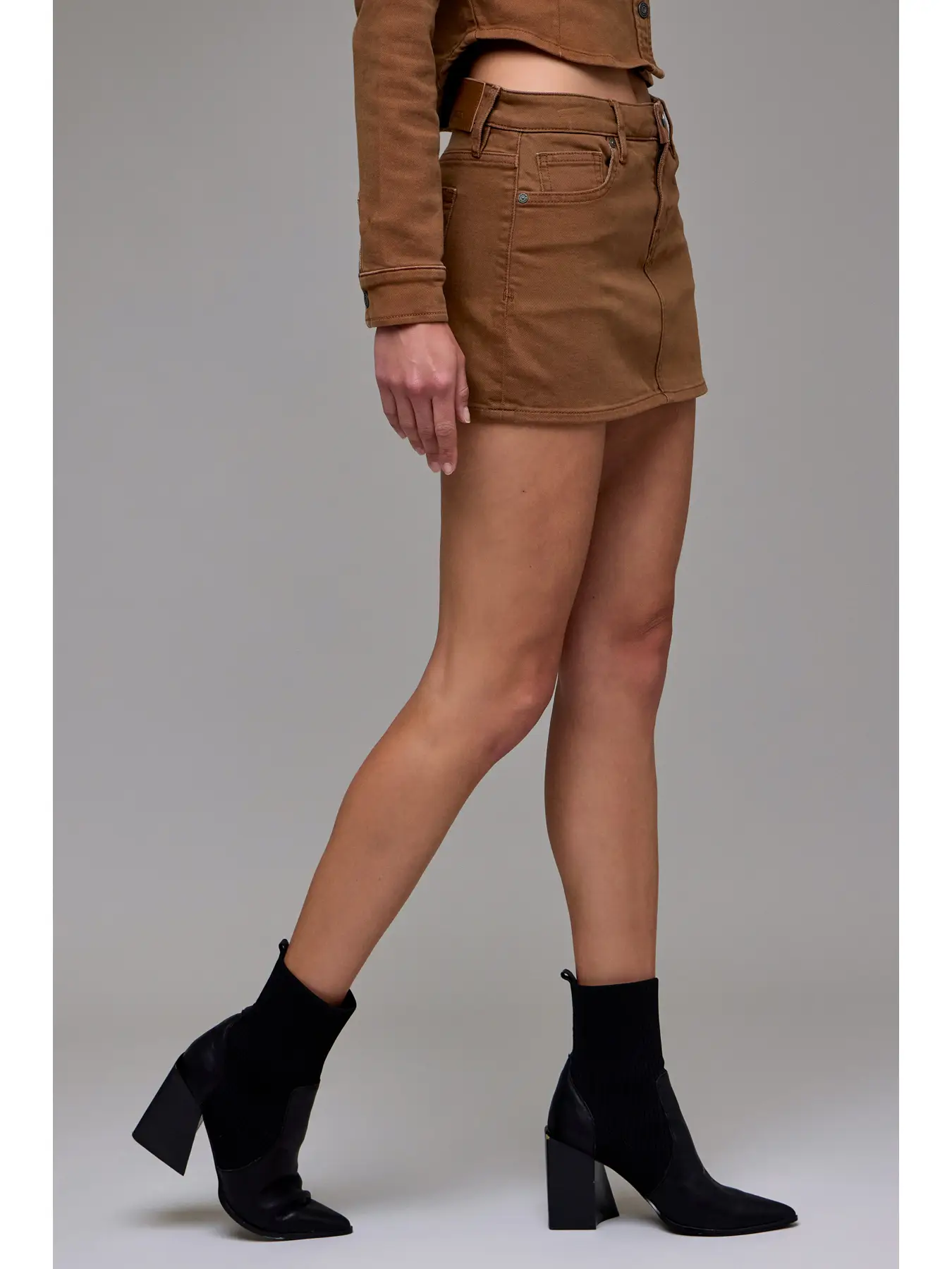 Tawney Wash Micro Mini Stretch Skirt