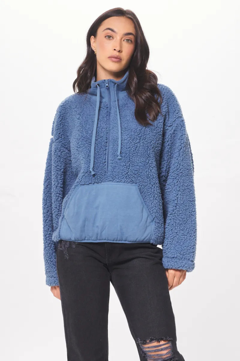 FUZZY FLEECE HALF ZIP