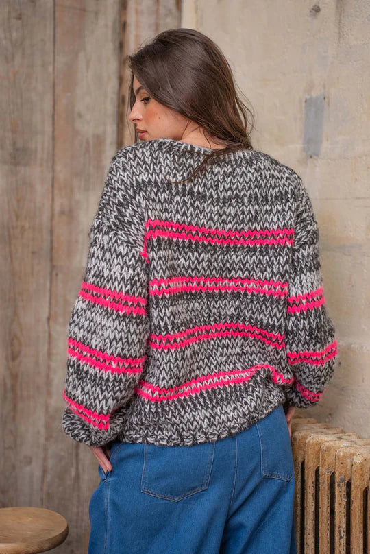 Pink & Black Stripe Sweater